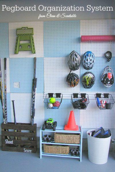 Organizzatore di tavole forate per garage e organizzazione di attrezzature sportive