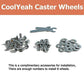 CoolYeah 2-дюймовые колеса с поворотной пластиной из ПВХ, ролики премиум-класса (упаковка из 8, 4 с тормозом и 4 без) CoolYeah Garage Organization и ролики