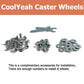 CoolYeah 5-Zoll-PVC-Räder mit drehbarer Plattenrolle, industrielle Premium-Hochleistungsrollen (4er-Pack, 2er mit und ohne Bremse) CoolYeah-Garagenorganisation