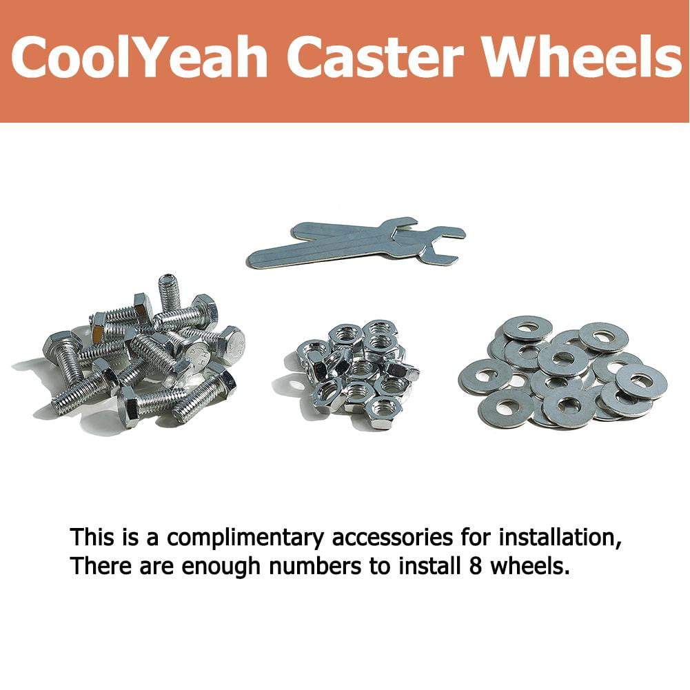 CoolYeah - Ruedas giratorias de PVC con placa giratoria de 5 pulgadas, ruedas industriales de alta resistencia (paquete de 4, 2 con freno y 2 sin) CoolYeah Garage organización